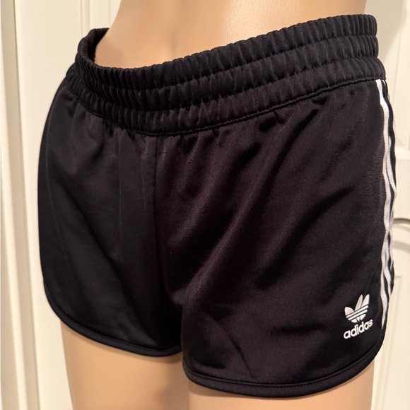 Adidas Black and White Sporty Shorts with Signature Stripes - Picture 3 of 6